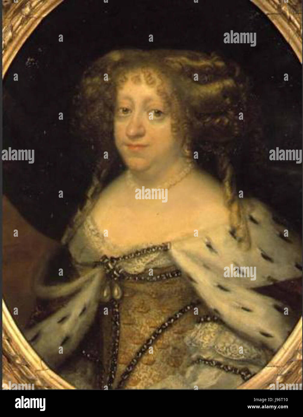 Königin Sophie Amalie gemalt in Öl auf Kupfer von Abraham Wuchters um 1680 Stockfoto