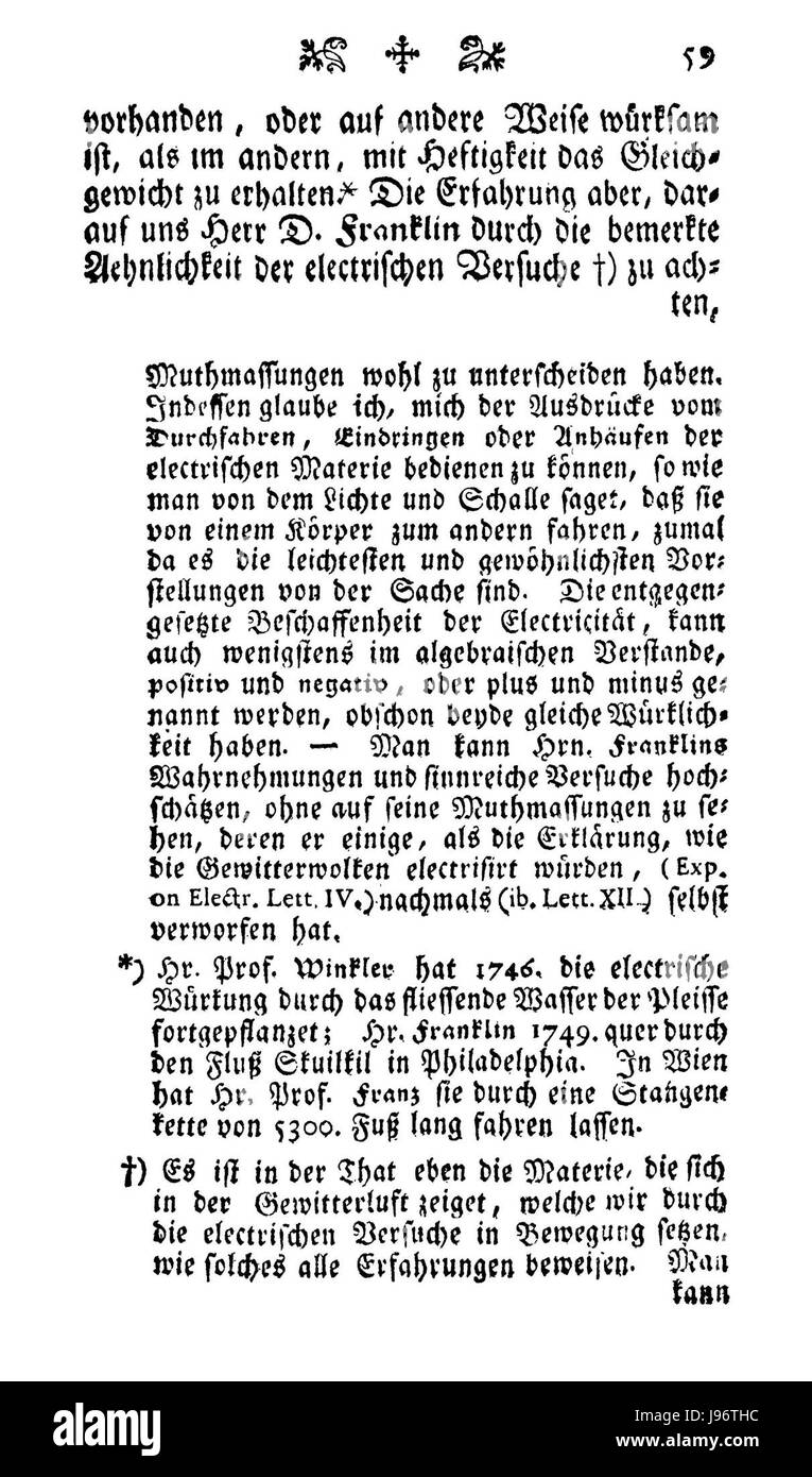 Reimarus Rosalind des Einschlagens Vom Blitze Seite 059 Stockfoto