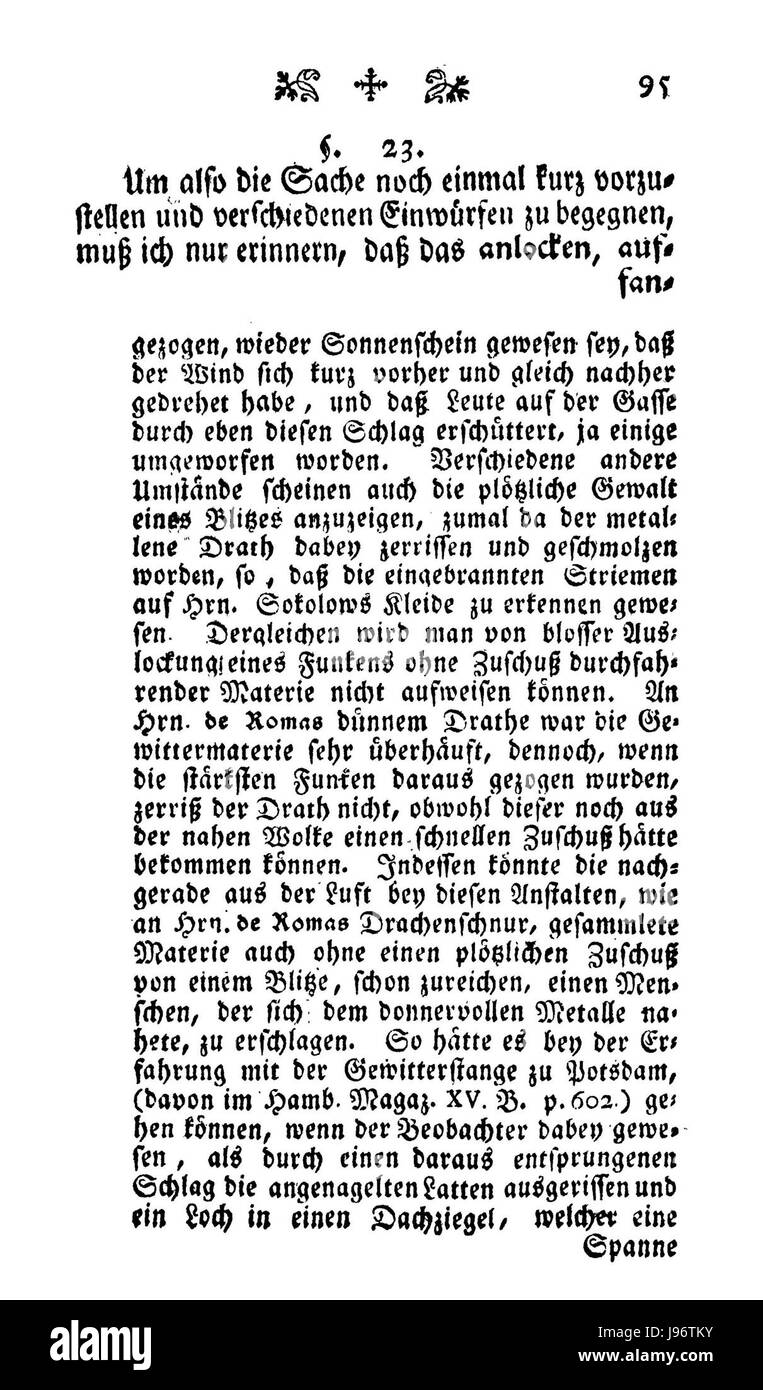 Reimarus Rosalind des Einschlagens Vom Blitze Seite 095 Stockfoto