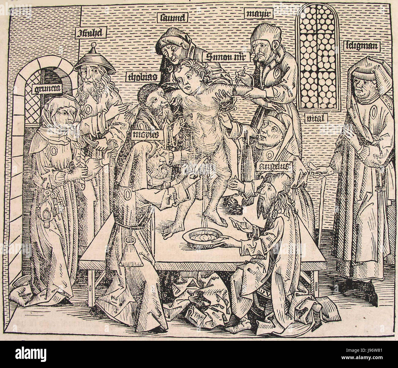 Schedel'sche Weltchronik Opfer eines Kindes CCLIII Stockfoto