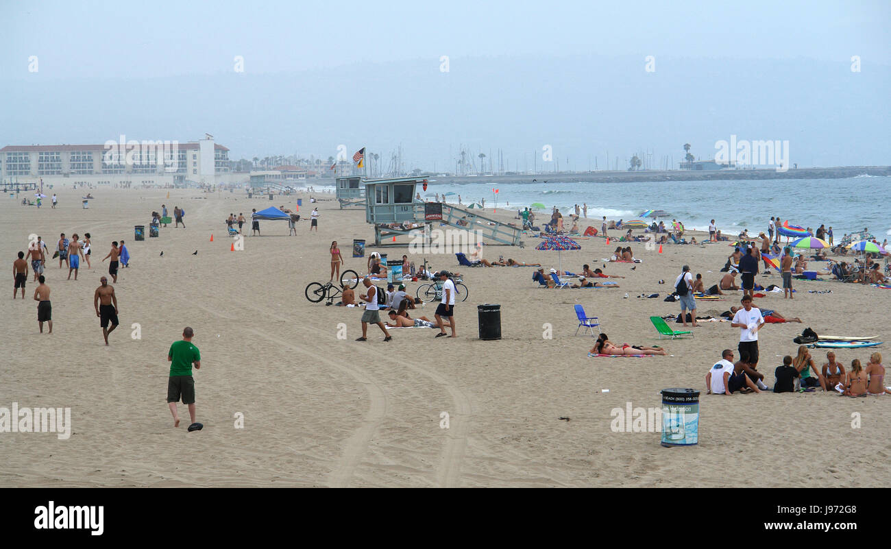 Hermosa Beach, Strandwache, Los Angeles, California, Vereinigte Staaten von Amerika, Nordamerika Stockfoto