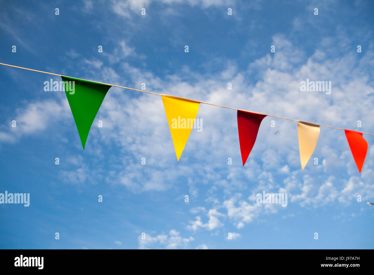 Bunting In Liverpool UK Stockfoto