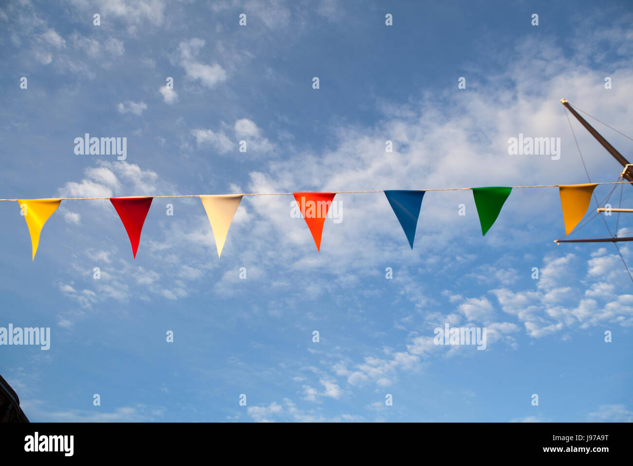 Bunting In Liverpool UK Stockfoto