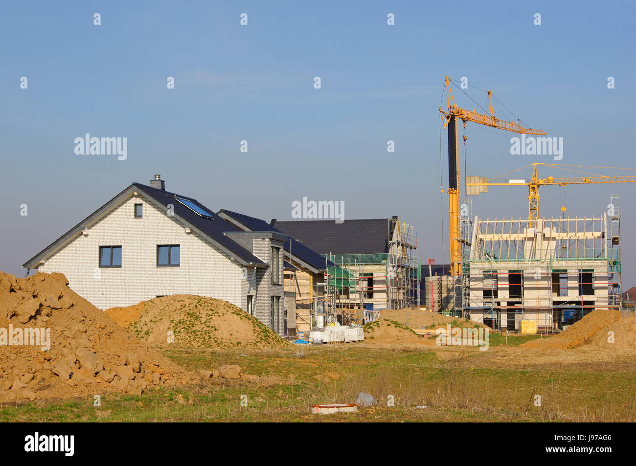 Haus, Gebäude, bauen, Neubau, Bauwirtschaft, Haus bauen, Stockfoto