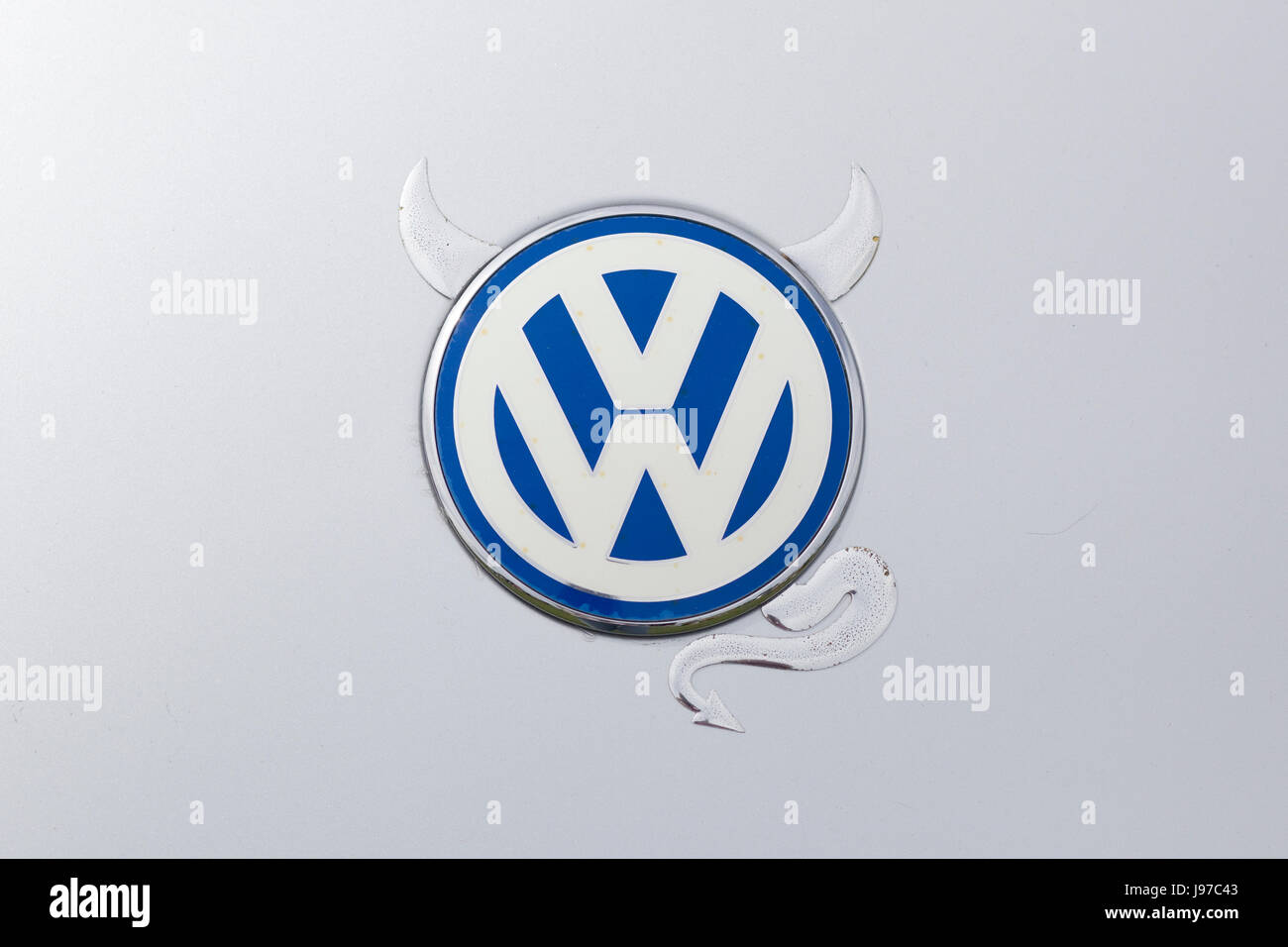 VW Camper van Teufel Abzeichen Stockfoto