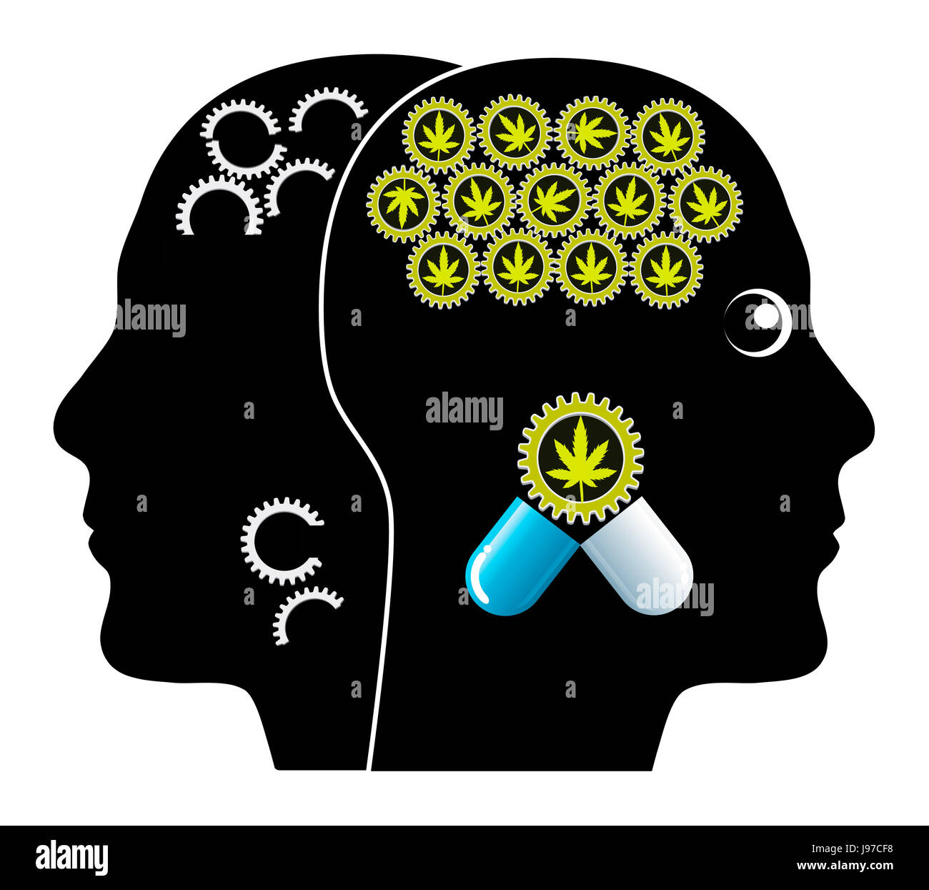 Medizinisches Marihuana bewährte Behandlung der Alzheimer-Krankheit Stockfoto