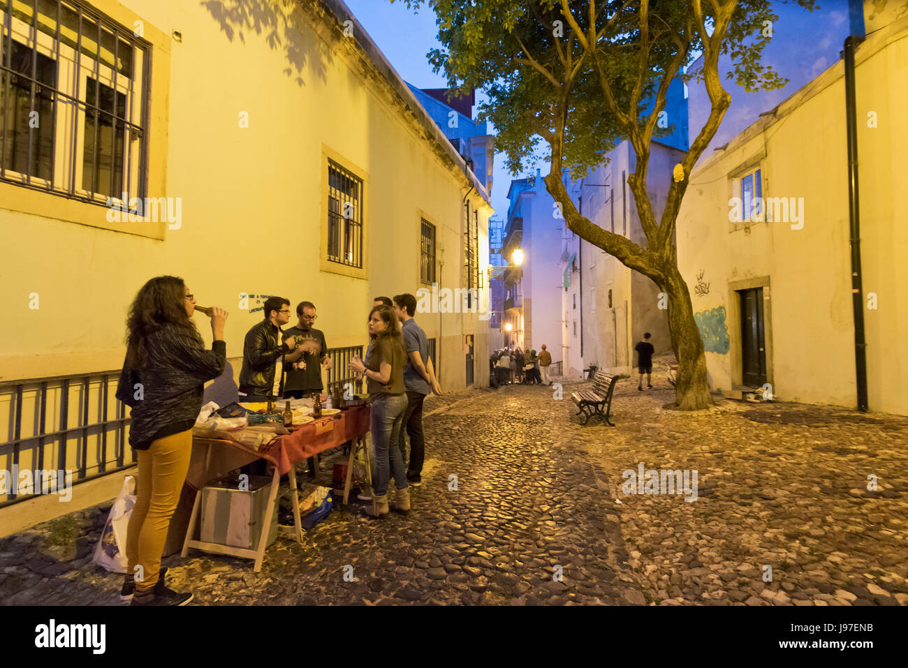 Santo Antonio-Volksfeste in Alfama Viertel. Lissabon, Portugal Stockfoto