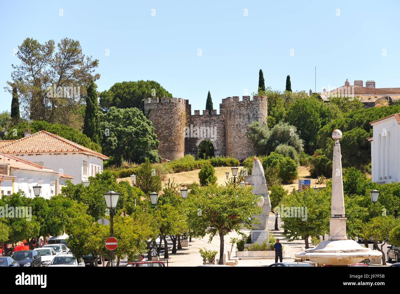Die Burg von Vila Viçosa. Alentejo, Portugal Stockfoto