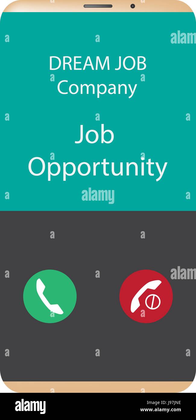 Traum-Job-Firma Stellenangebot - annehmen oder ablehnen Stock Vektor