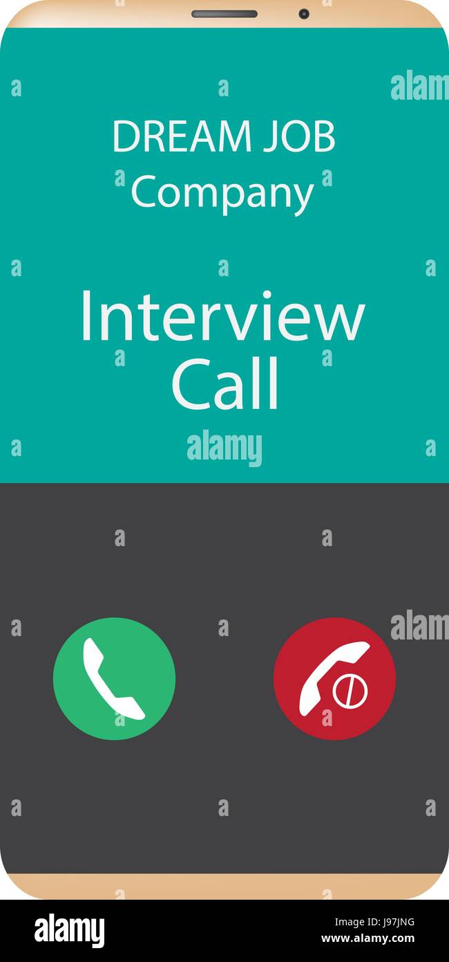 Traum-Job-Firma interview Anruf - annehmen oder ablehnen Stock Vektor