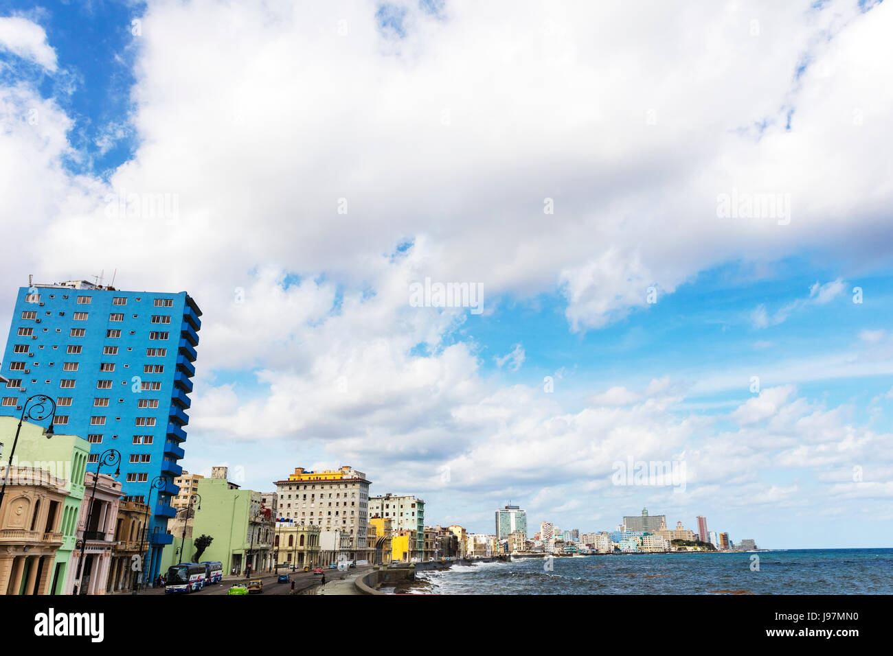 Der Malecon Havanna Malecon Habana, Malecon, Strandpromenade, Centro Habana, Havana, Kuba, La Habana kubanische Küste Kuba Karibik-Insel Stockfoto