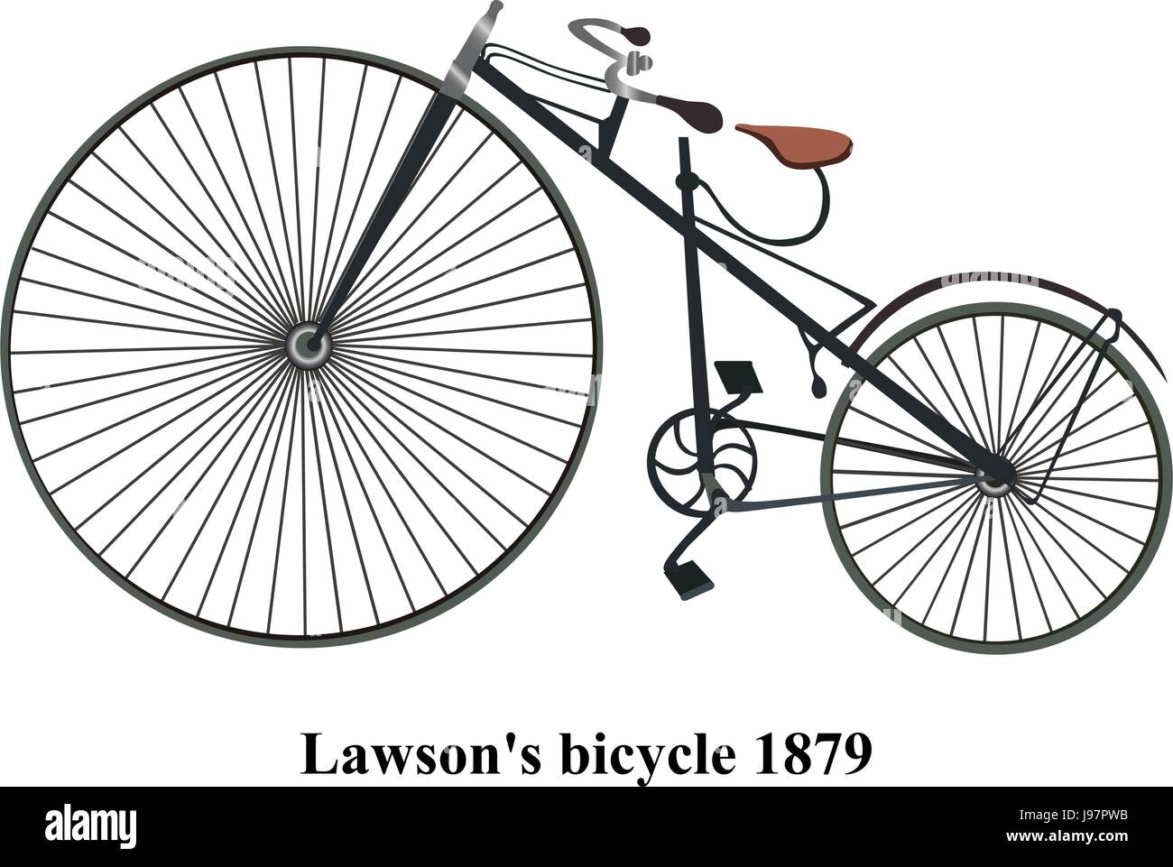 Lawsons Fahrrad 1879. Retro Vintage altes Fahrrad. Retro-Fahrrad isoliert  auf weißem Hintergrund. Vektor Stock-Vektorgrafik - Alamy