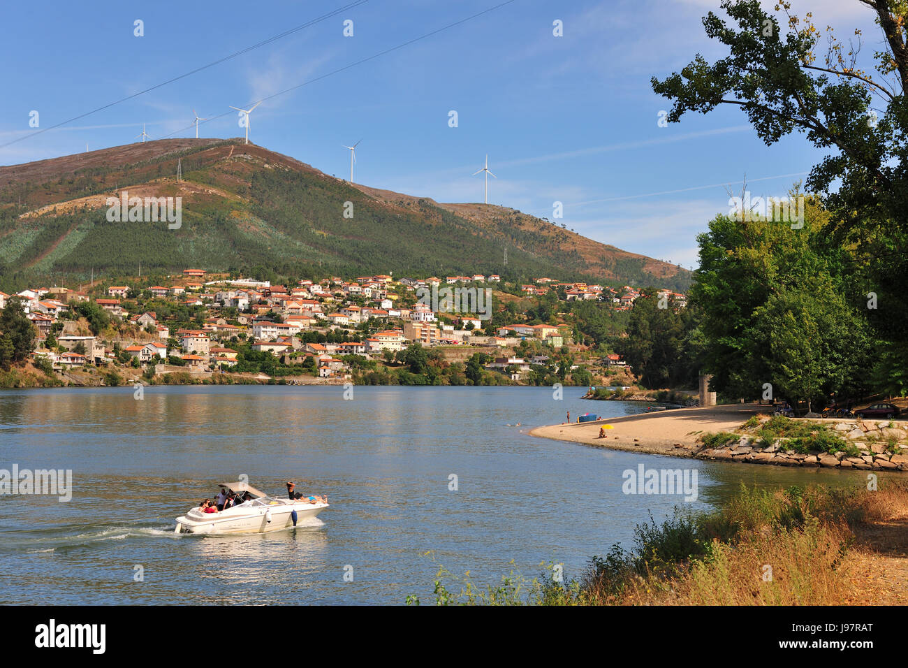 Den Fluss Douro bei Pedorido. Portugal Stockfoto