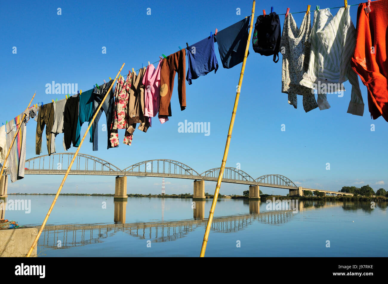 Der Tejo in Vila Franca de Xira. Portugal Stockfoto