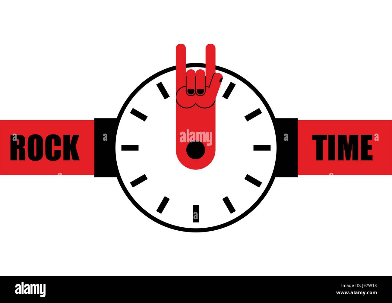 Rock Zeit Beobachten Sie Wie Arrow Rock Handzeichen Armbanduhren Fur Diese Rocker Zeit Rockmusik Zu Spielen Stock Vektorgrafik Alamy