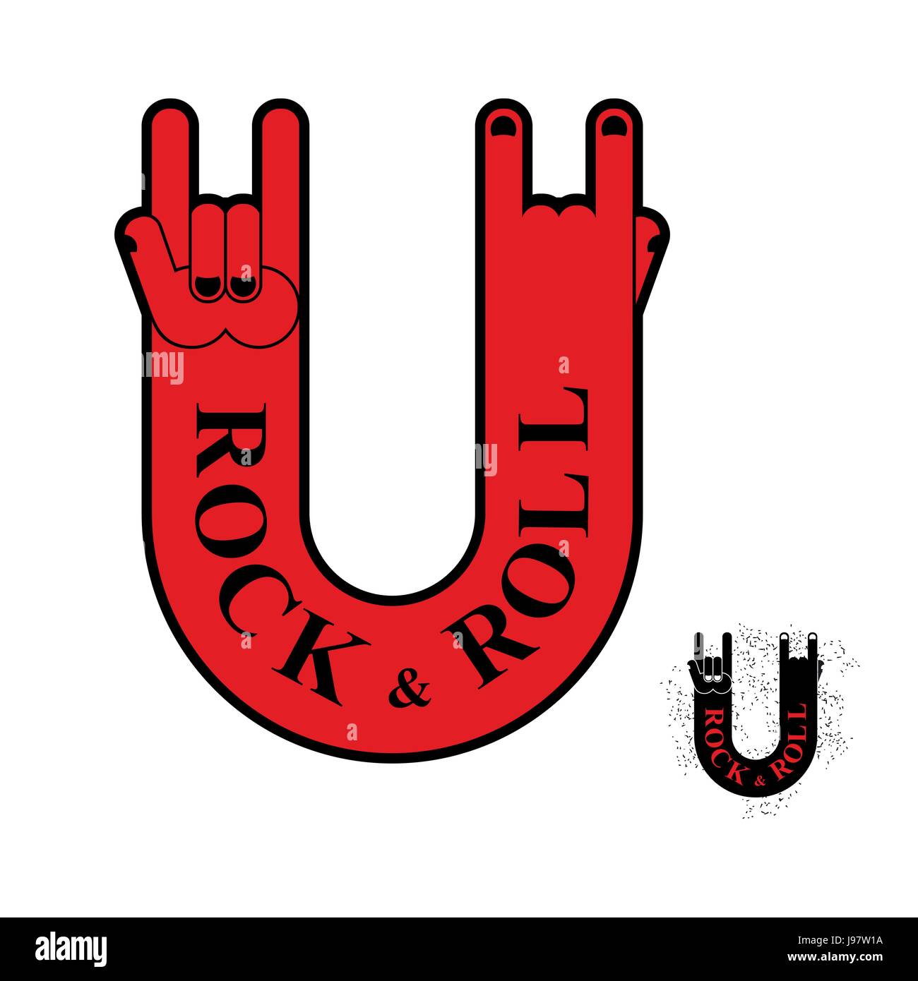 Rock And Roll Handzeichen Vorlage Symbol Fur Die Liebhaber Der Rockmusik Logo Symbol Rock Festival Stock Vektorgrafik Alamy
