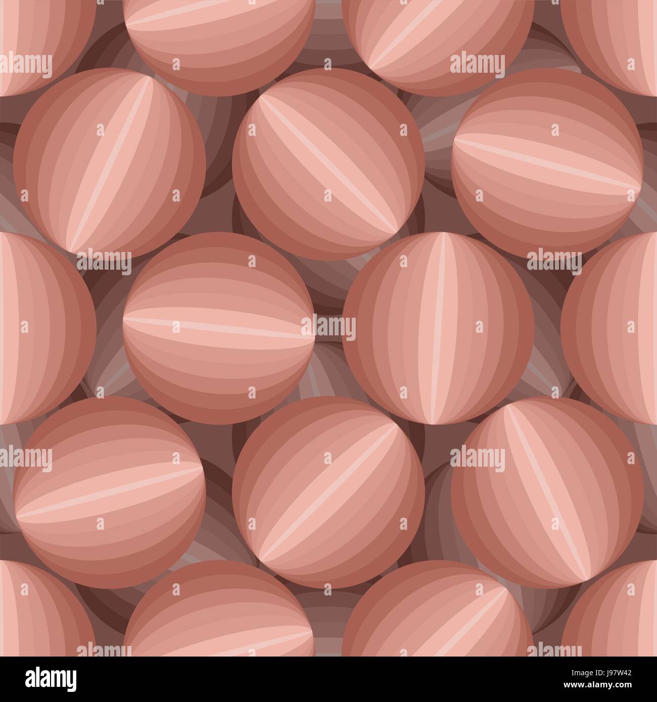 Abstrakte 3D-Hintergrund Kugeln. Nahtlose Muster von runden Objekten. Stock Vektor