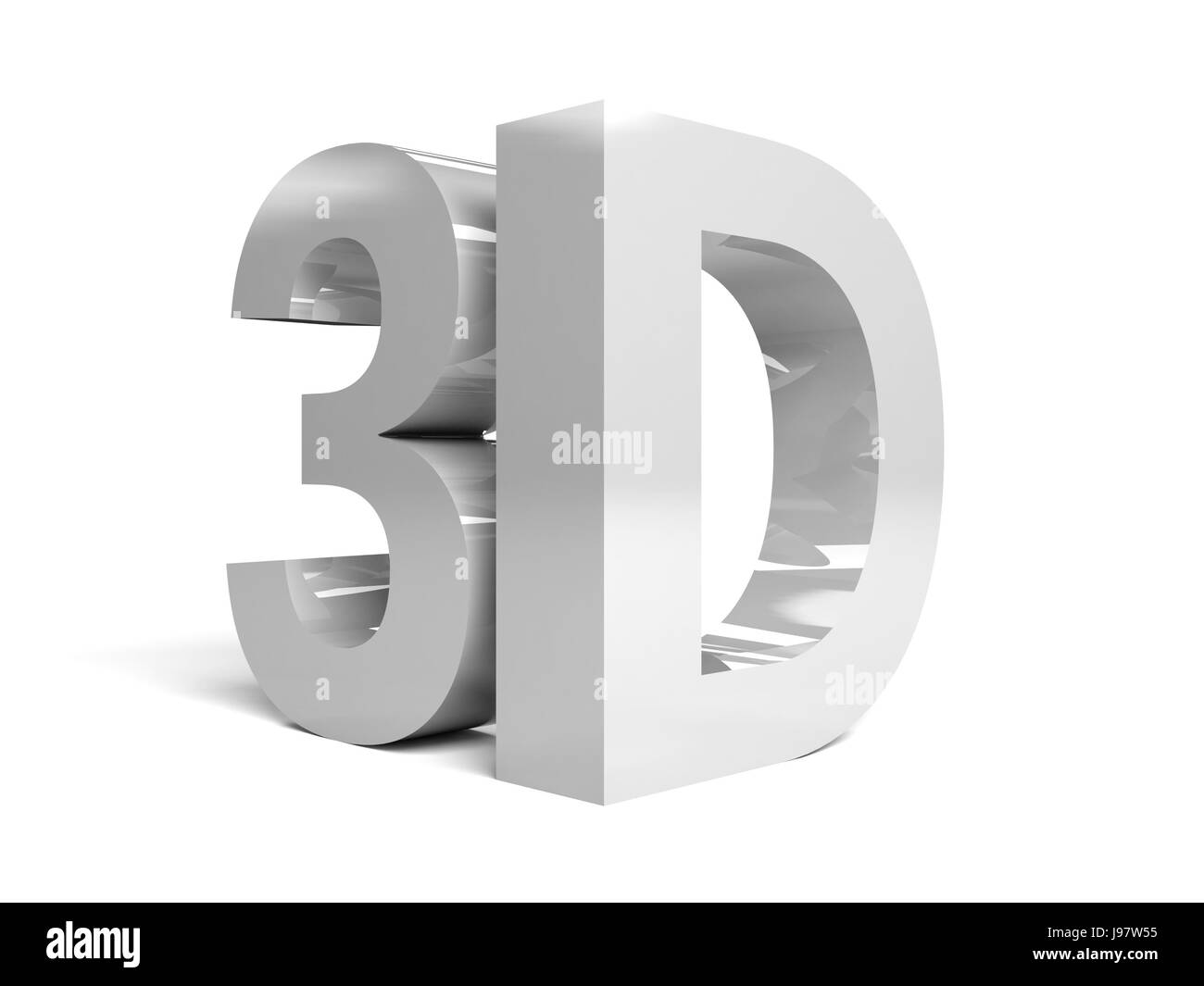 Wort-3D auf weißem Hintergrund. Konzept 3D illustration Stockfoto