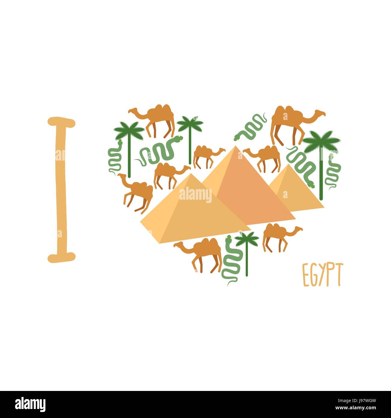 Ich liebe Ägypten. Symbol des Herzens des Countrys Sehenswürdigkeiten