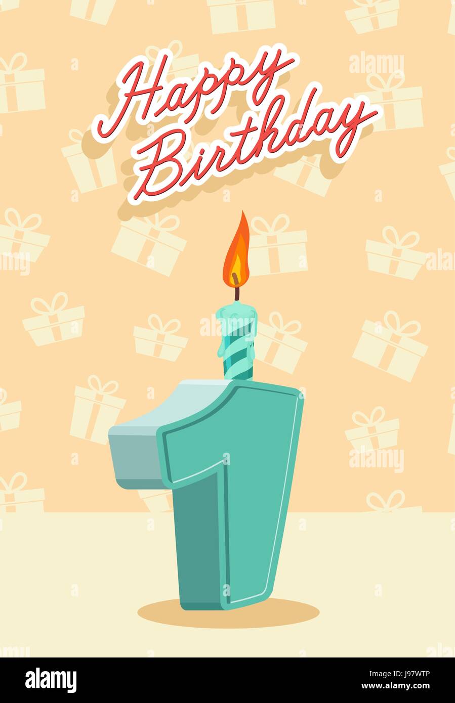 Alles Gute zum GeburtstagKarte mit 1 Geburtstag Alamy