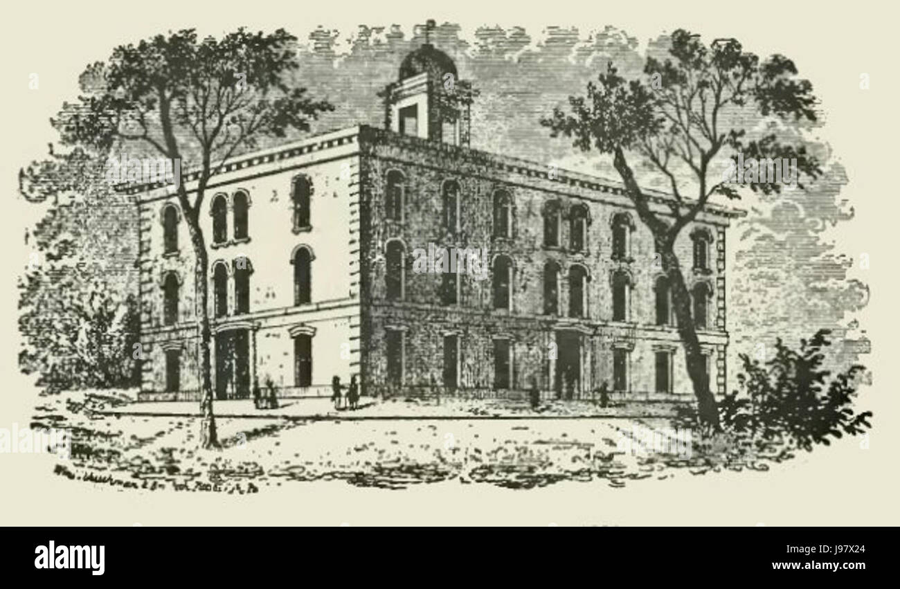 Das Old Capitol in des Moines, Iowa, ist ein Symbol der Geschichte des Bundesstaates und diente als erste Heimat der Regierung von Iowa und als Zentrum historischer Ereignisse in der Entwicklung von Iowa. Stockfoto