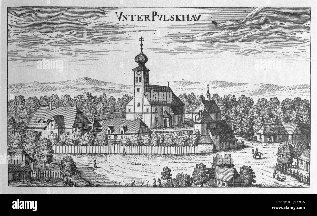 Vischer, Topographia Ducatus Stiriae 321 Unter Pulsgau Polskava Spodnja Stockfoto