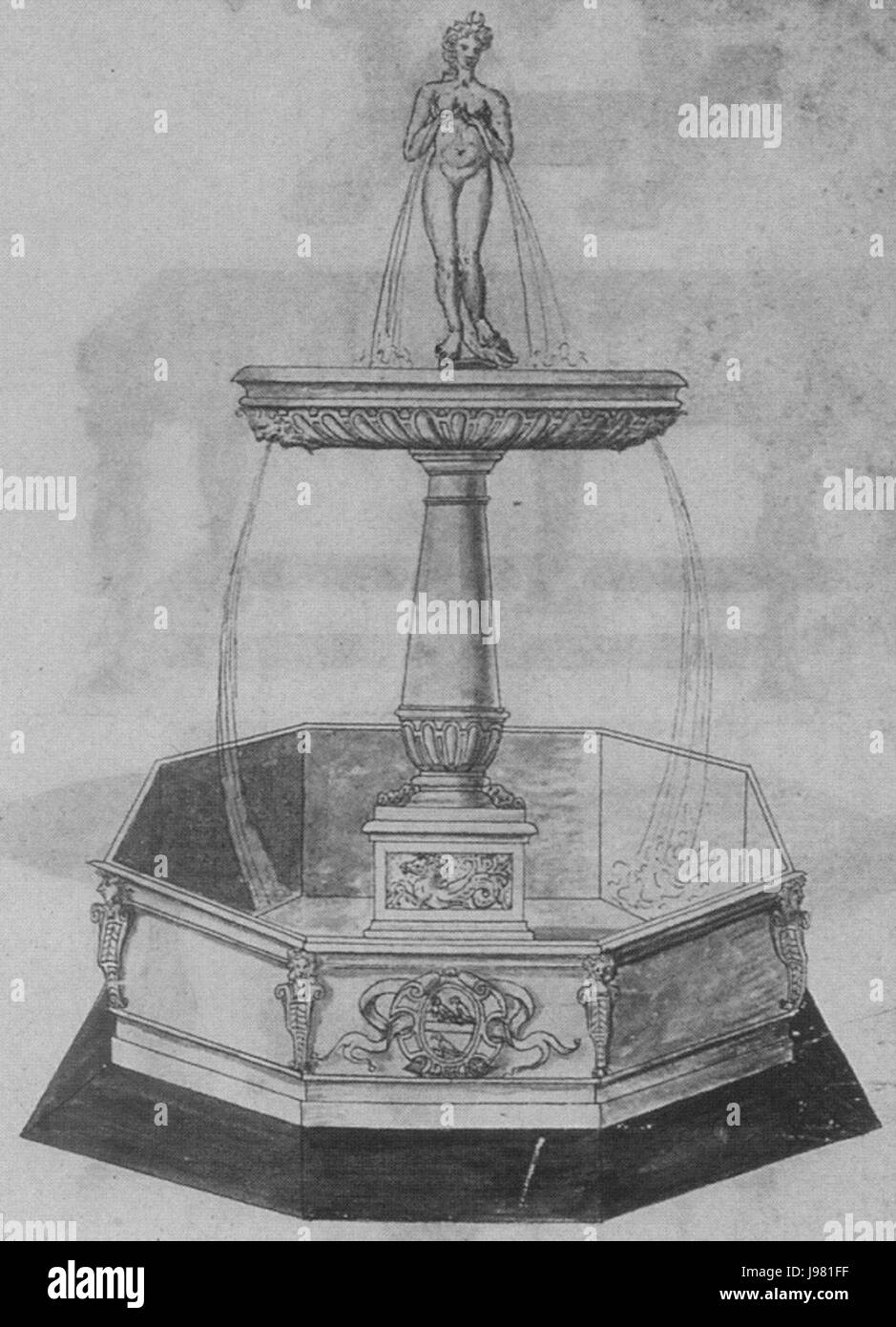 Nonsuch Palace rotem Samt Buch Diana Fountain Stockfoto