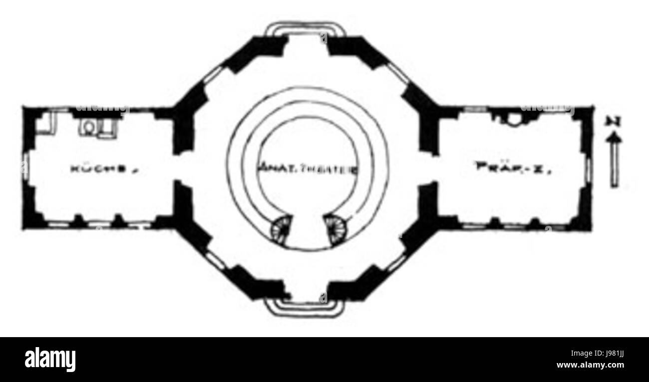 Institut Anatomie Senckenberg planen Stockfoto