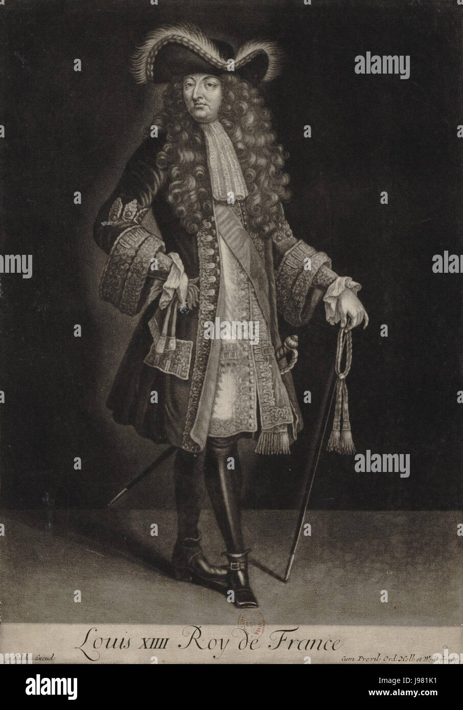 Portrait de Louis XIV, de pied 17. Jahrhundert Stockfoto