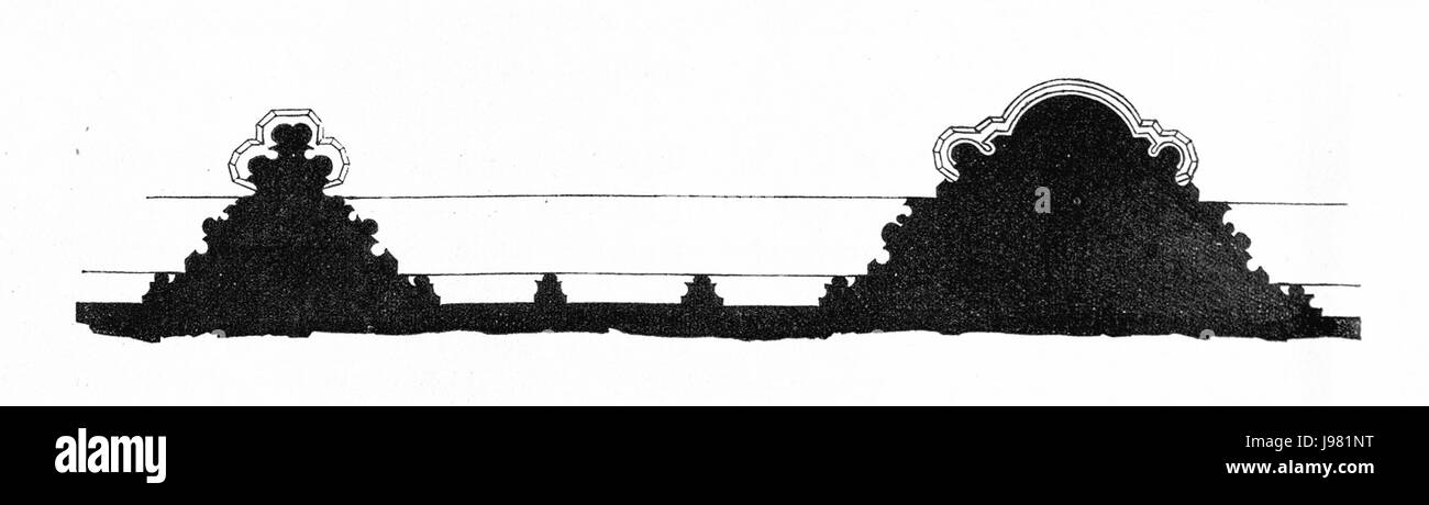 MZK 001 Nr 08 sterben Kreuzrippengewölbe Kirche Maria bin Gestade in Wien Abb. 02 Profil Haupt Und Mittelpfeiler Sowie Fenster Stockfoto