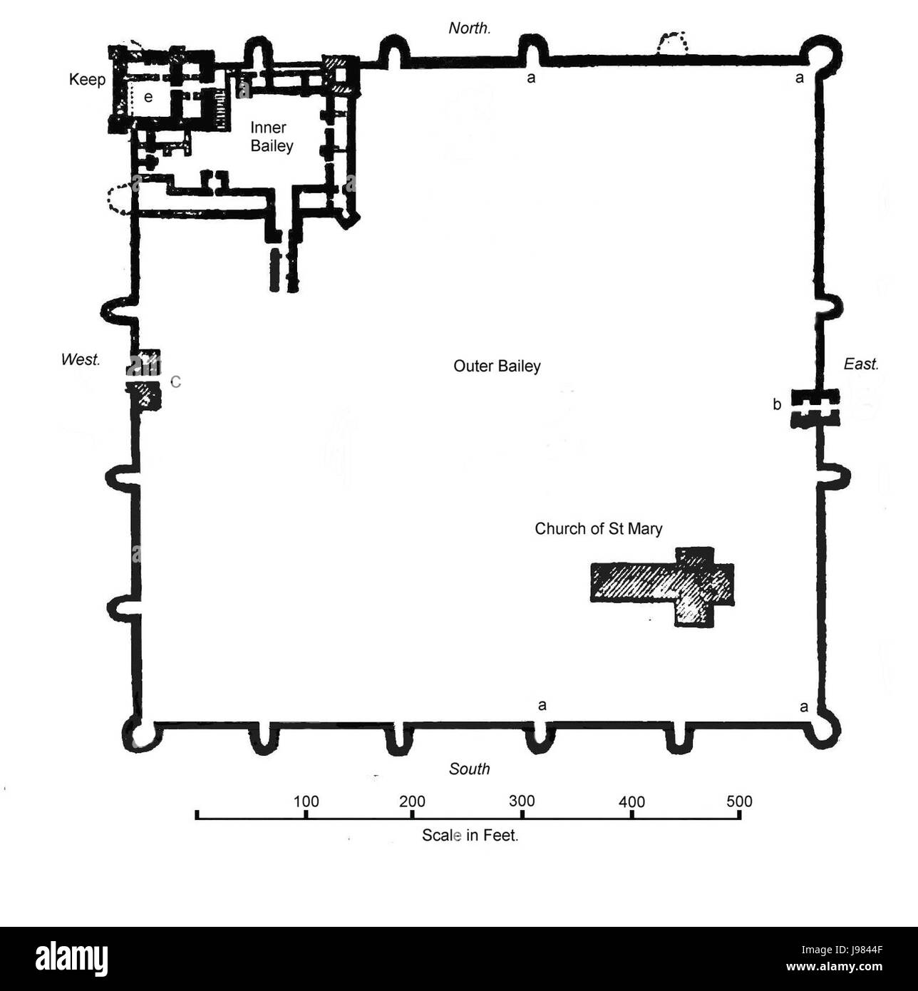 Portchester Castle, abgeleitet von der Penny Cyclopaedia (1836) V6 Seite 354 Stockfoto