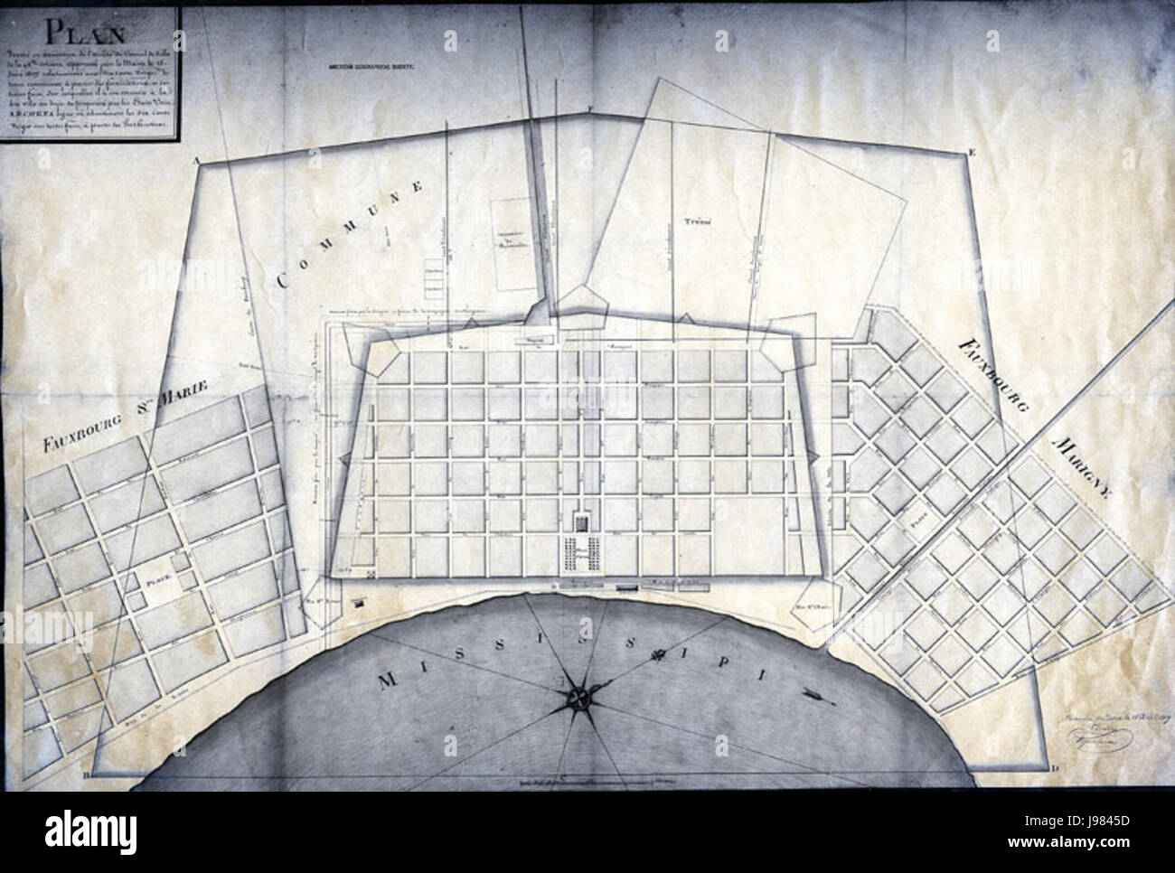 PlanVilleNlleOrleans1807 Stockfoto