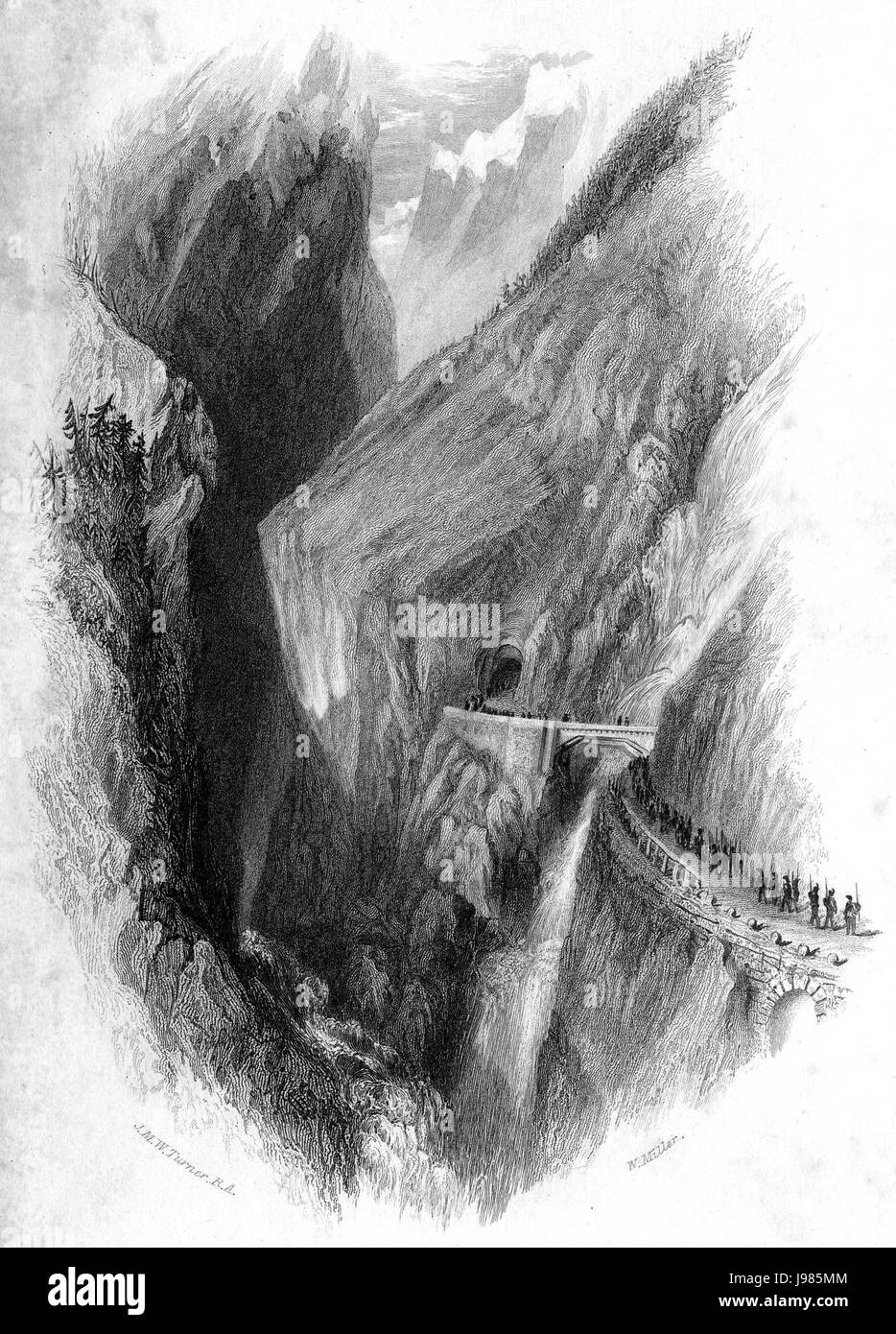 Der Simplon-Stich von William Miller nach Turner R535 Stockfoto