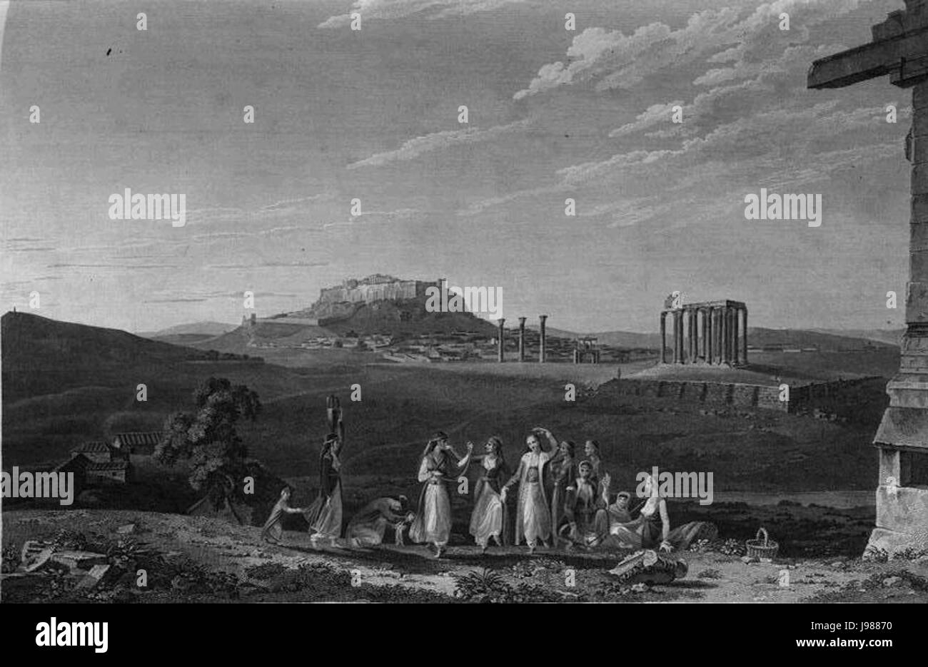Tempel des Jupiter Olympius von Athenian Stuart James Stockfoto