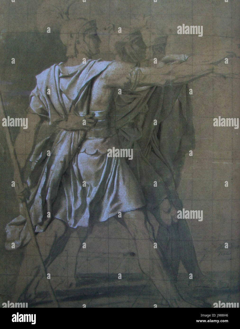 Studie für den Schwur der Horatier die drei Horatier Stockfoto