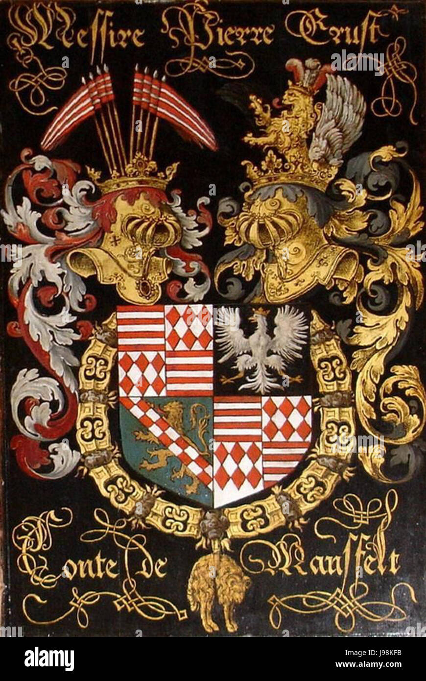Wapen Peter Ernst von Mansfeld Stockfoto