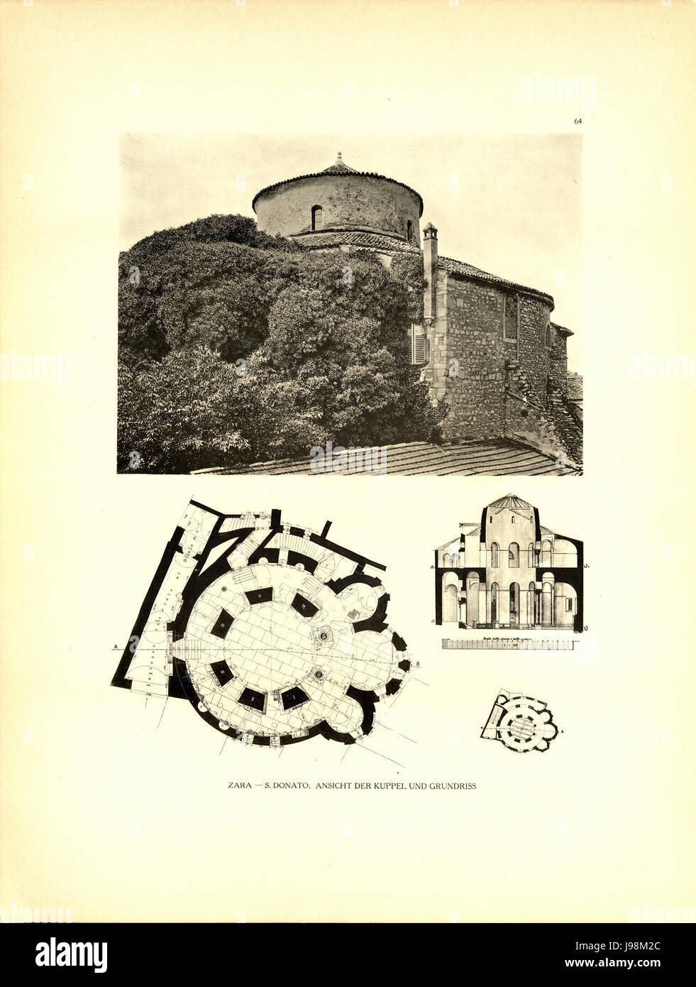Tafel-064-Zara-Grundriss Und Ansicht der findet von S. Donato Heliografie Kowalczyk 1909 Stockfoto