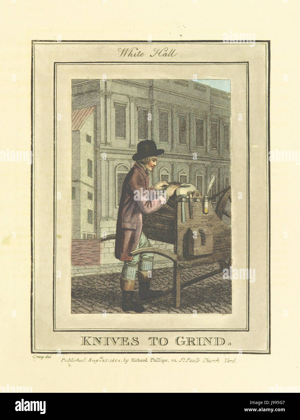 Phillips(1804) p613 White Hall Messer schleifen Stockfoto