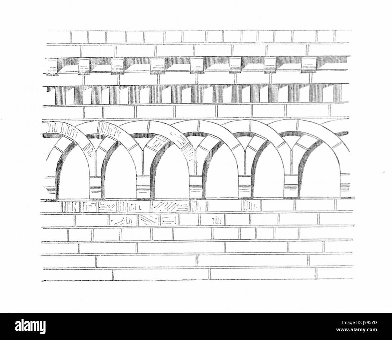 MZK 003 Nr 01 Abb. 13 Backsteinbogenfries Klosterkirche Jerichow Stockfoto