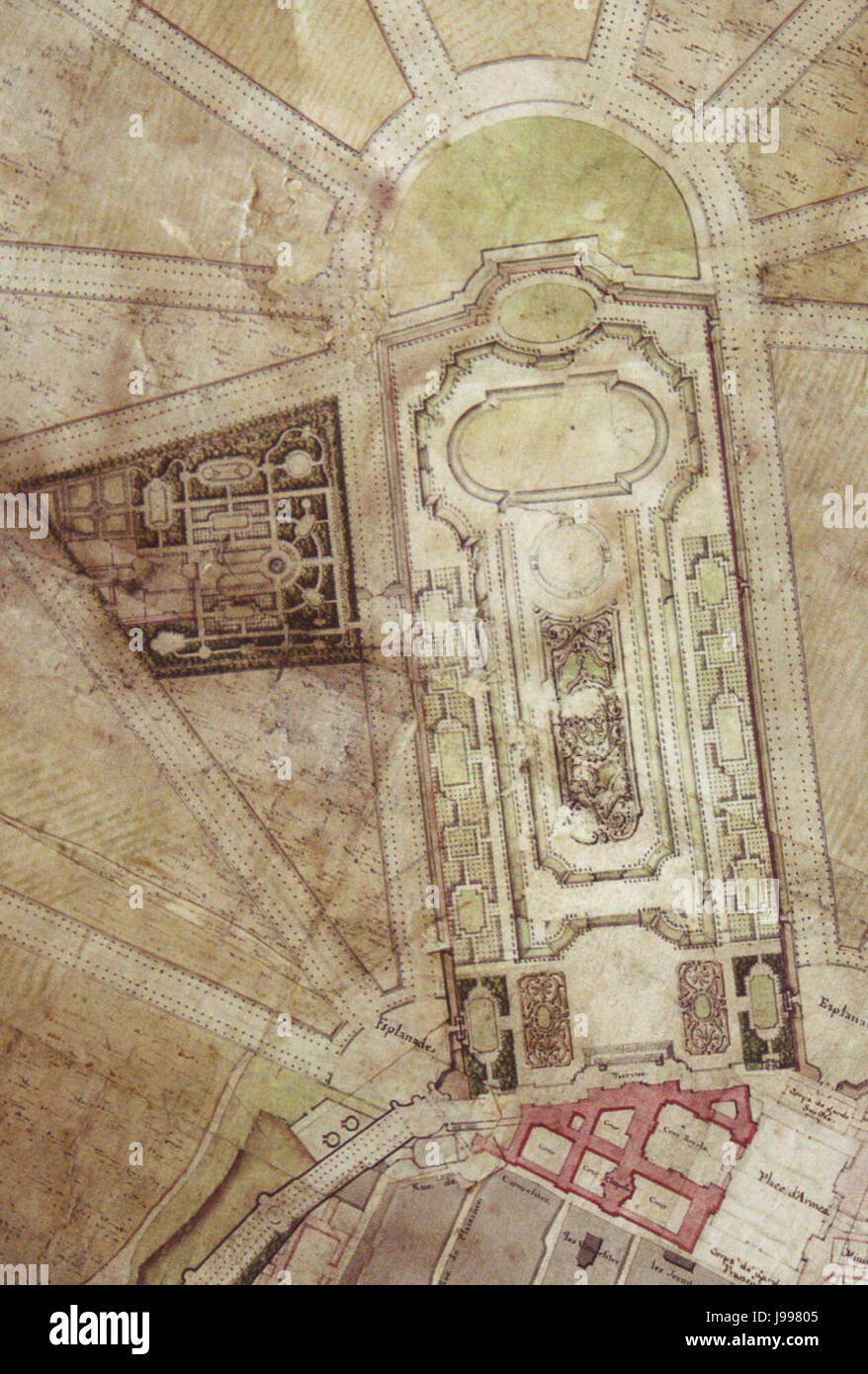 Planen Sie Schloss Compiègne, 1751, Ange-Jacques Gabriel Stockfoto