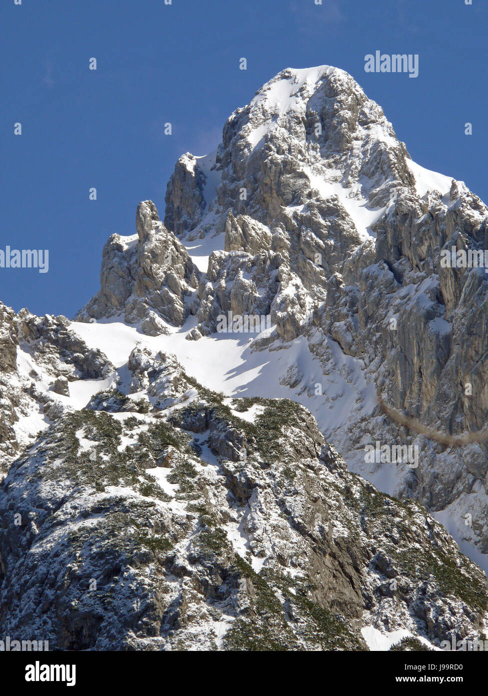 Postkarten Motiv bayerische Bergen (Karwendel) Stockfoto