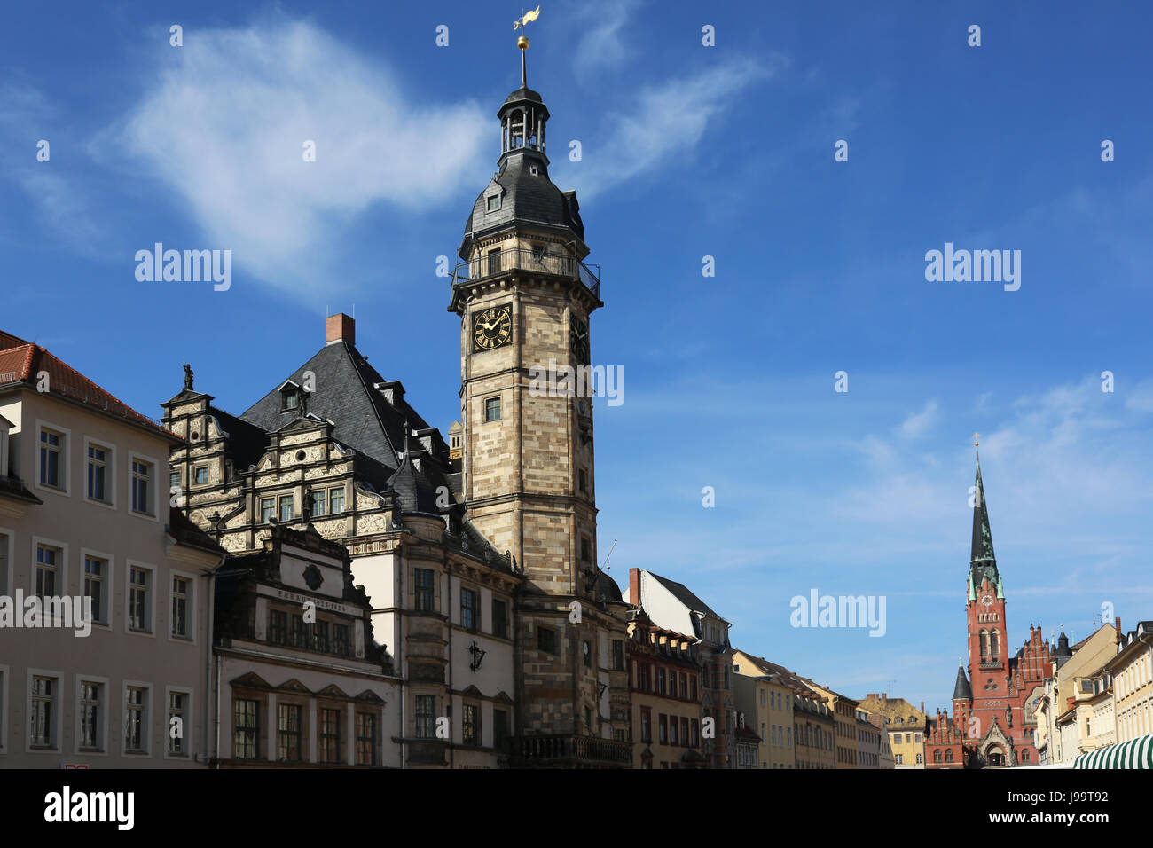 Ort, Stadt, Rathaus, Sitz, Thüringen, Osten, Gemeinde, Fassade, Nicholas, Stockfoto