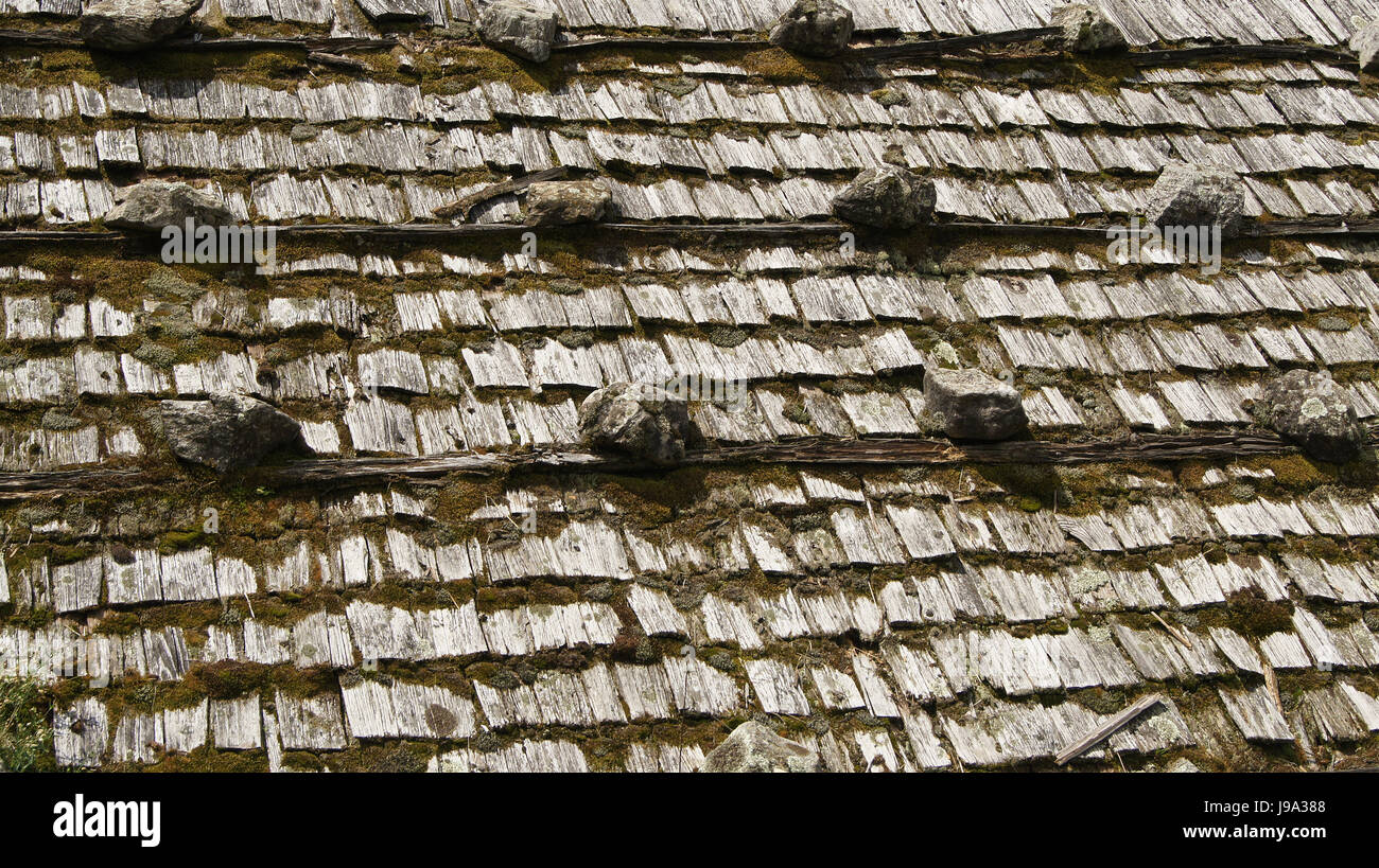 Südtirol, typischen hölzernen Dachschindeln Stockfoto