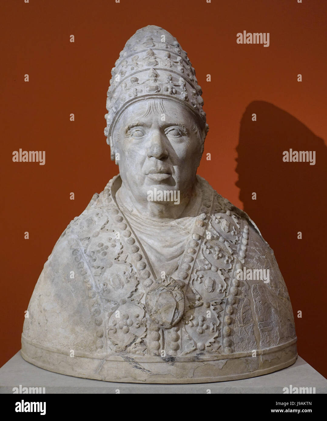 Porträt von Papst Alexander VI, Rom, Ende des 15. Jahrhunderts, Marmor Bode Museum DSC03724 Stockfoto