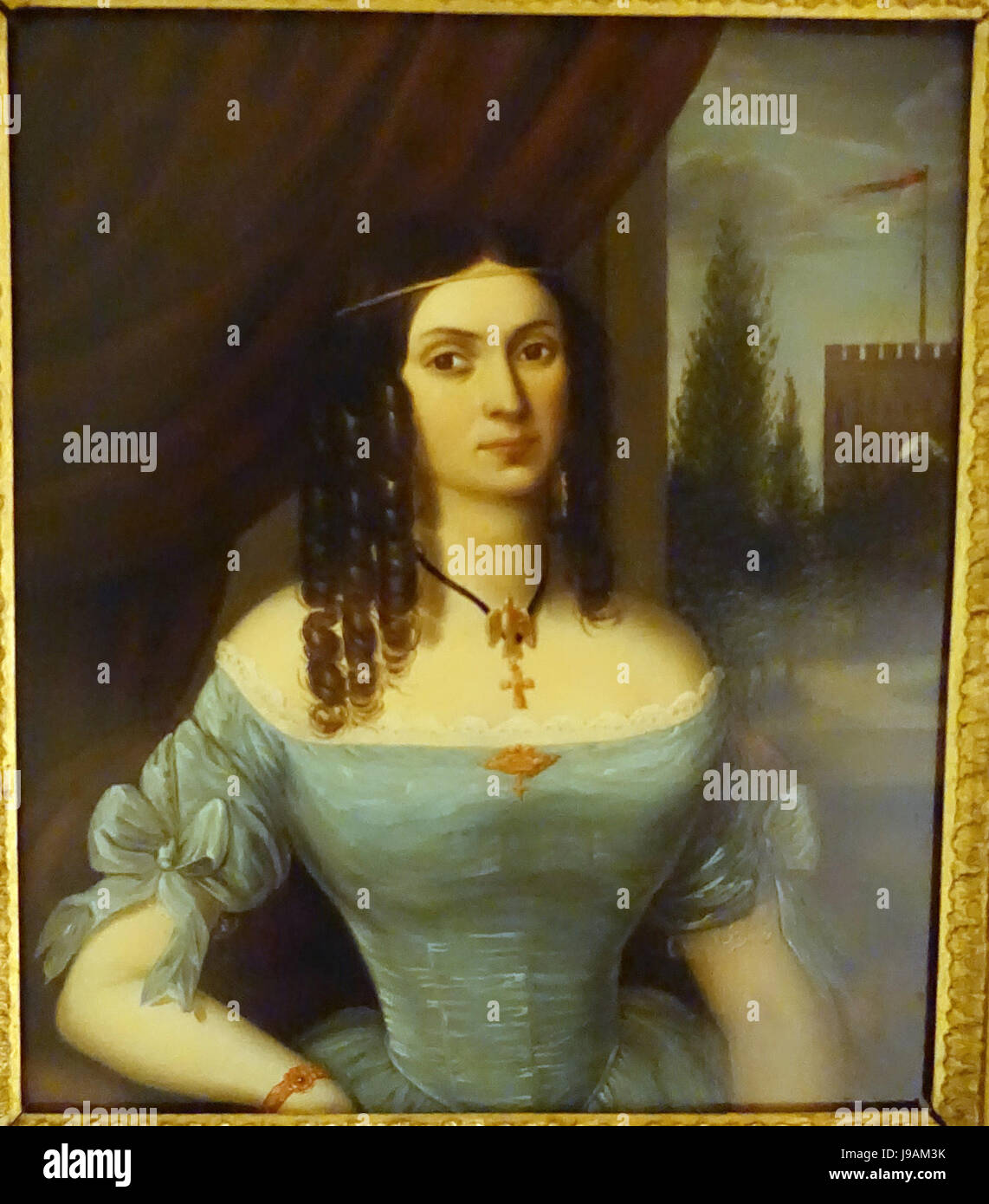 Wilhelmine Gerard, Schauspielerin und Opernsängerin, Mitte der 1800er, Öl auf Metall Braunschweigisches Landesmuseum DSC04865 Stockfoto