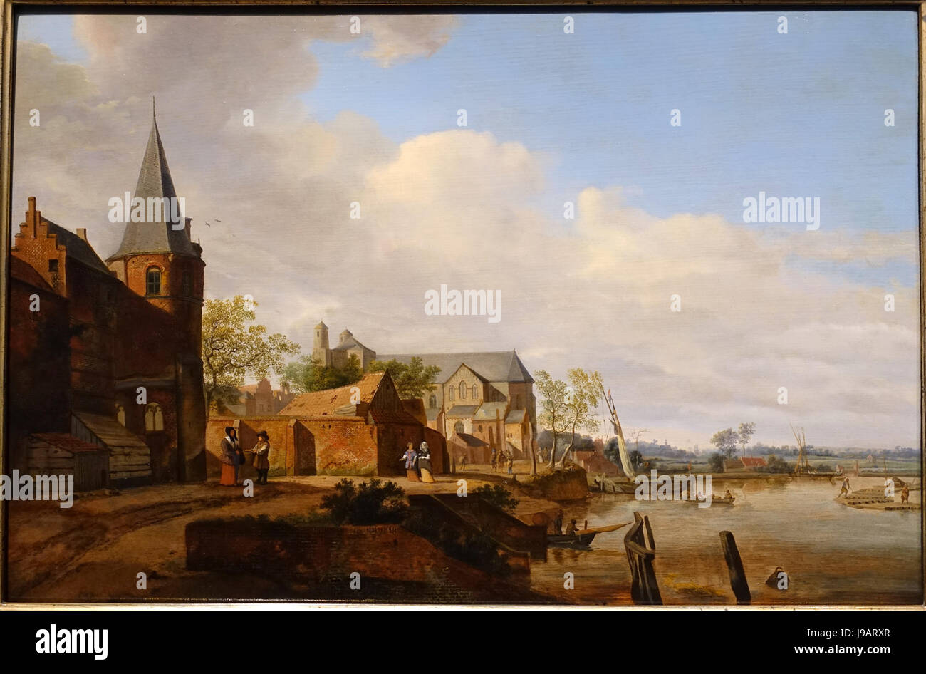 Blick vom Elten des Rheins, Jan van der Heyden, 1600er, Öl auf Holz Villa Vauban Luxemburg-Stadt DSC06514 Stockfoto