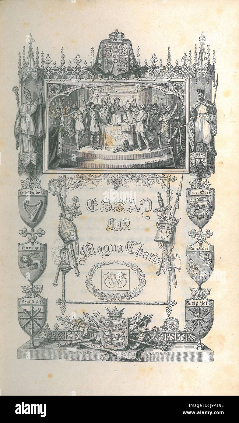 Richard Thomson, An historischen Essay auf die Magna Charta von König John (1829, graviert Titelseite) Stockfoto