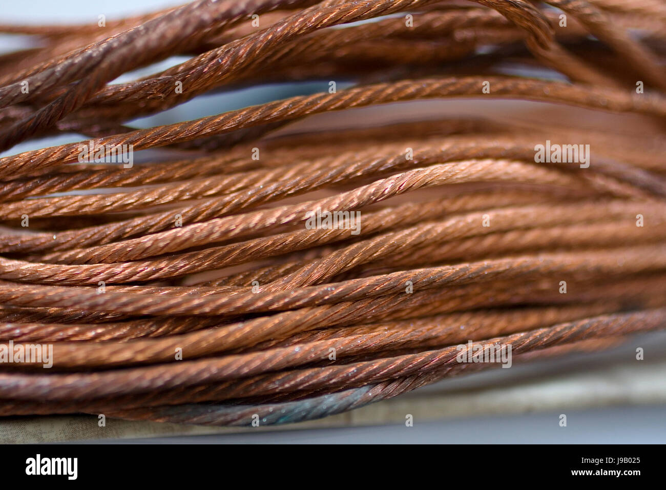 Rudern, Kupfer, Draht, Kupferdraht, Makro, Nahaufnahme, Makro-Aufnahme, Nahaufnahme Stockfoto