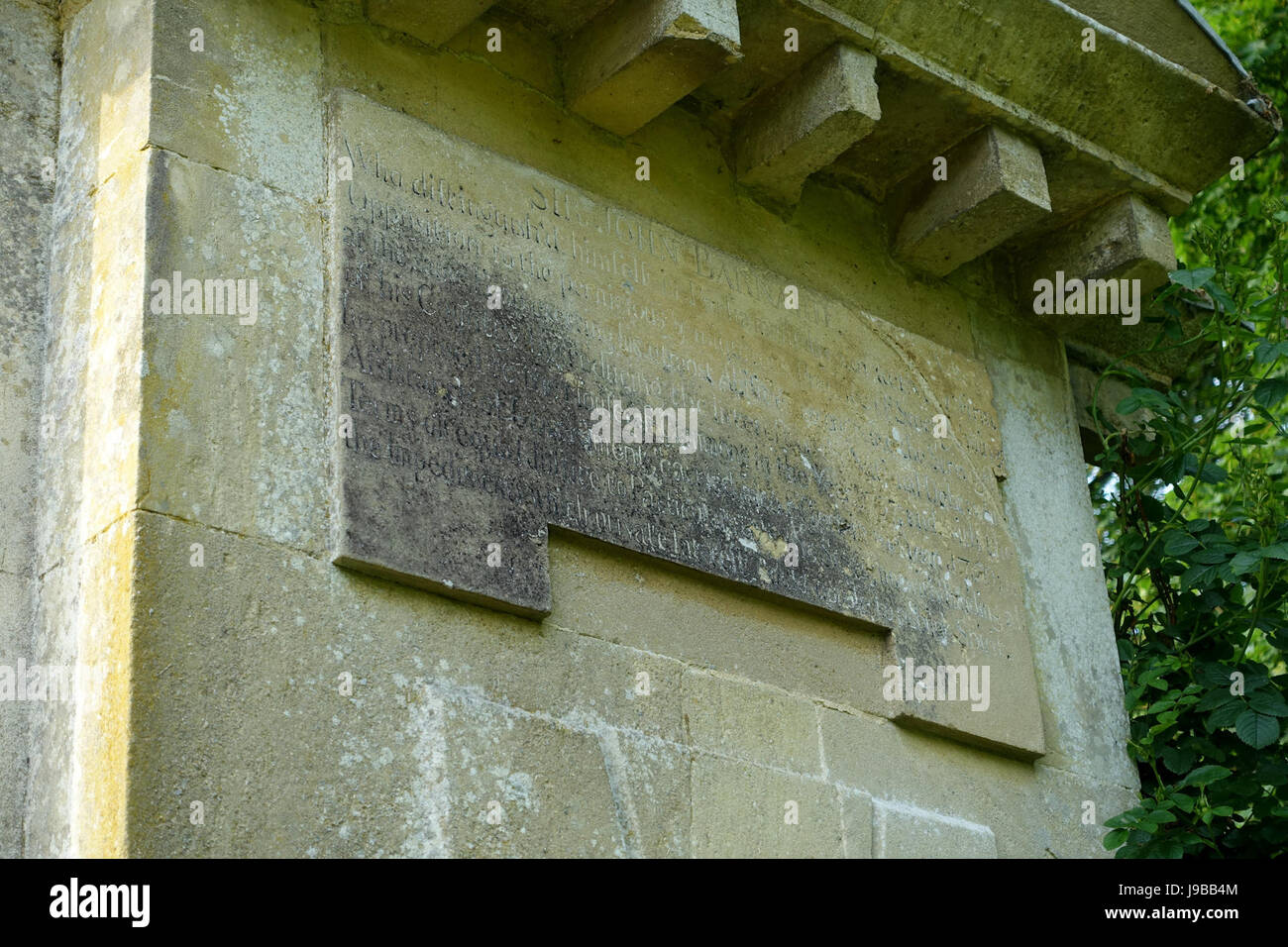 Sir John Barnard Inschrift Tempel des britischen Worthies, Stowe, Buckinghamshire, England DSC08485 Stockfoto