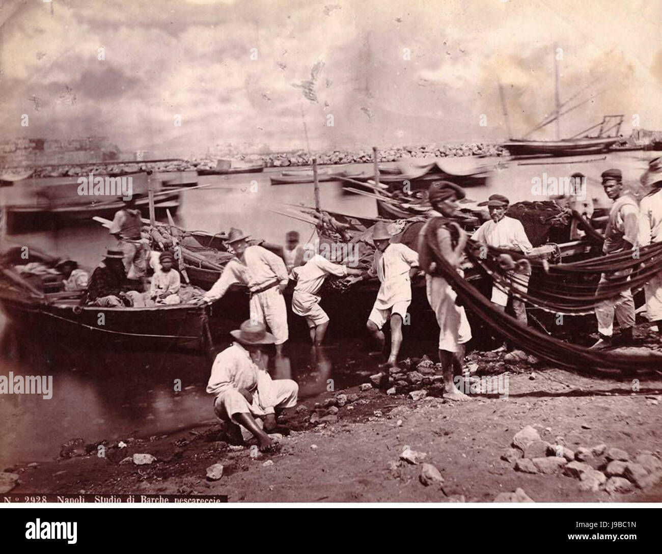 Rive, Roberto (18... 1889) n. 2928 Napoli, Studio di Barche Stockfoto